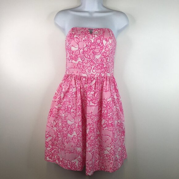 Lilly Pulitzer Richelle She's a Fox Sleeveless Pink Dress Size 0 - Picture 1 of 11